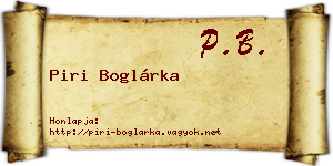 Piri Boglárka névjegykártya